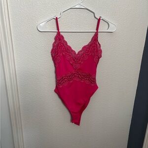 Zara Fuchsia Lace Detail bodysuit
